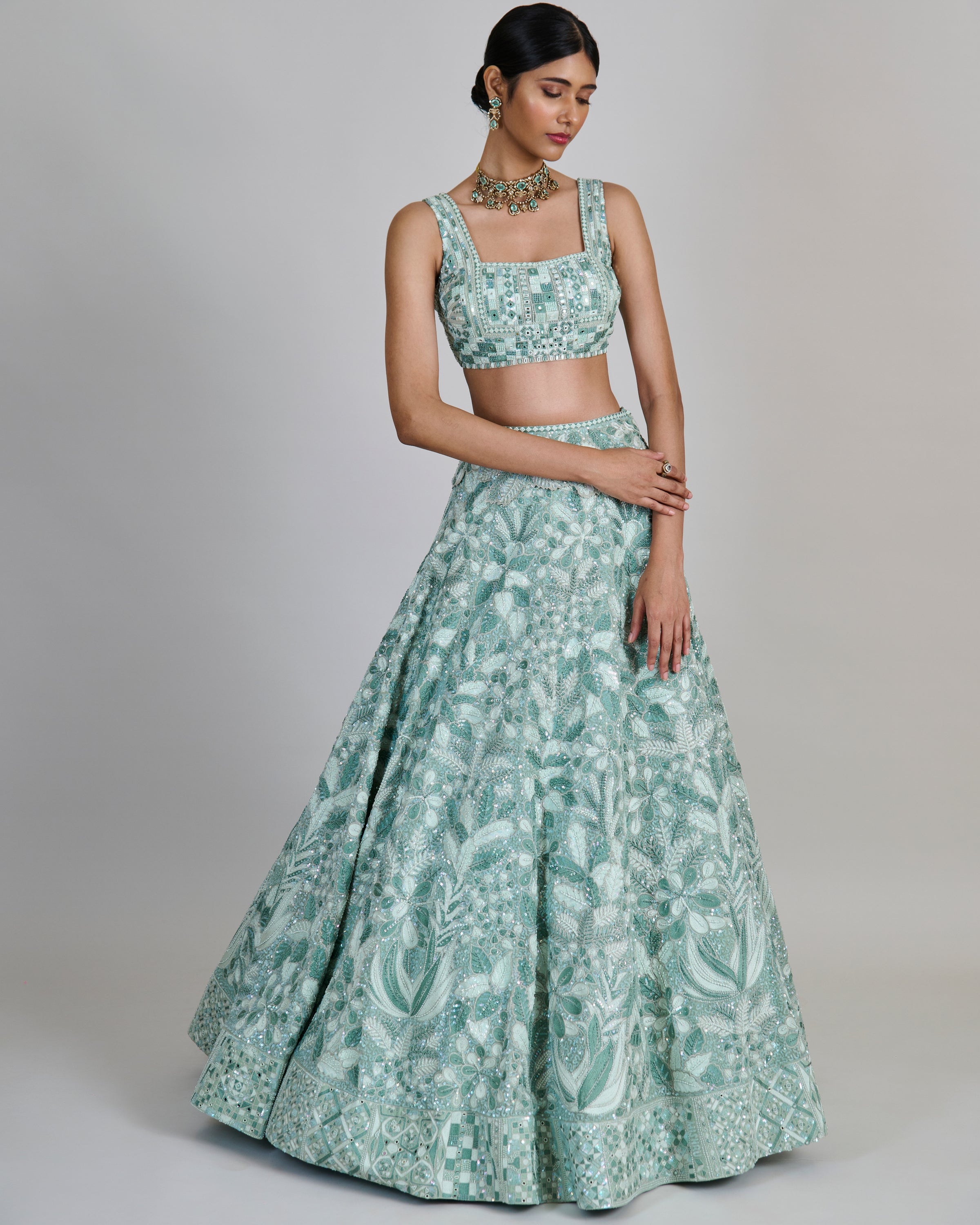 Mint Emeris Lehenga Set