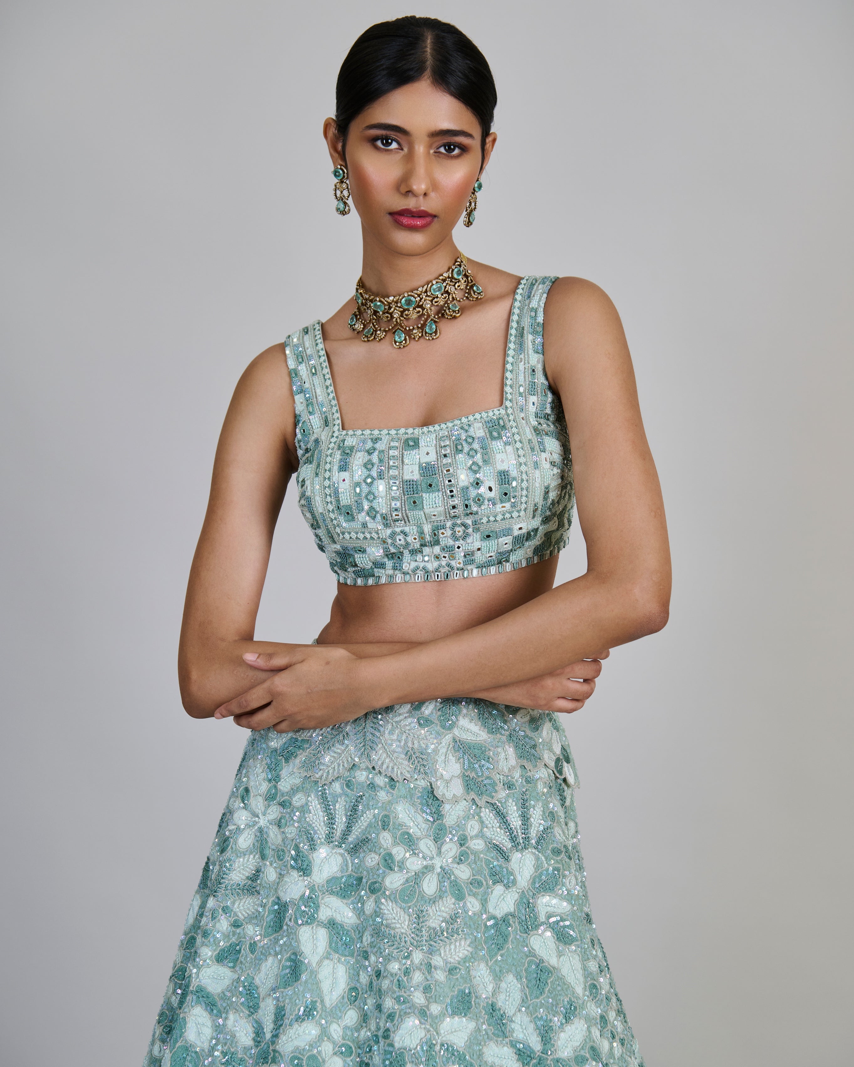 Mint Emeris Lehenga Set