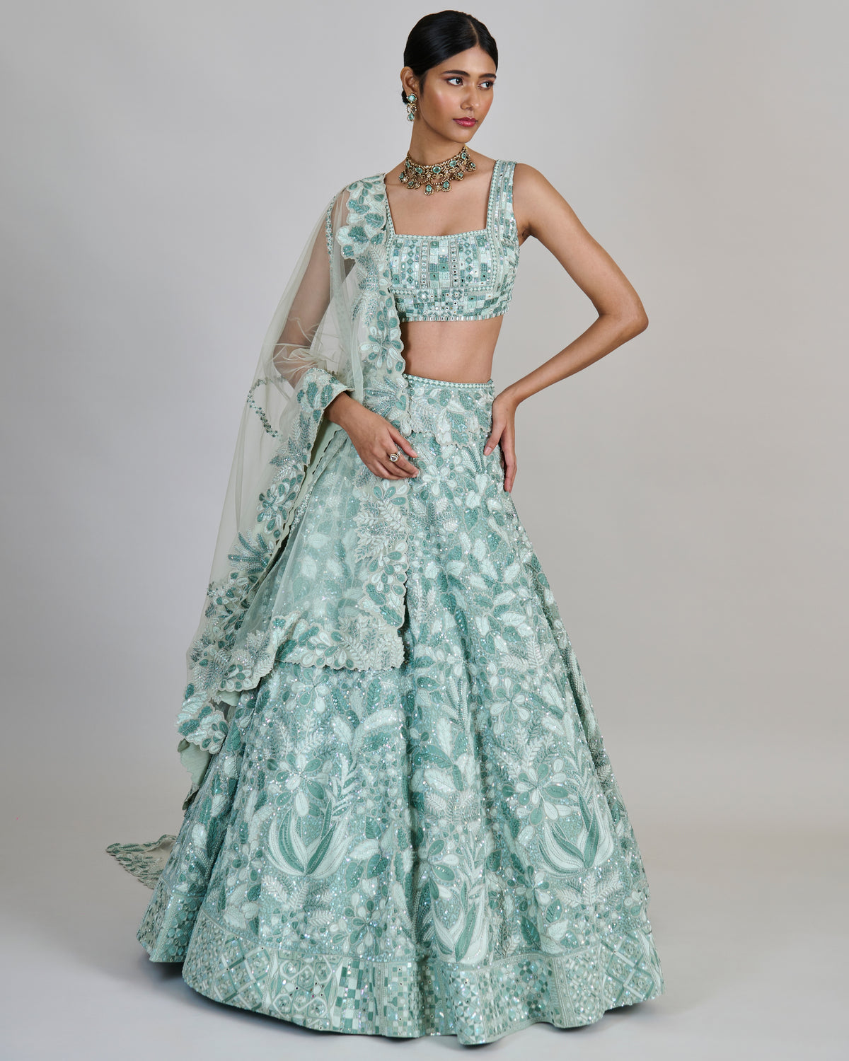 Mint Emeris Lehenga Set