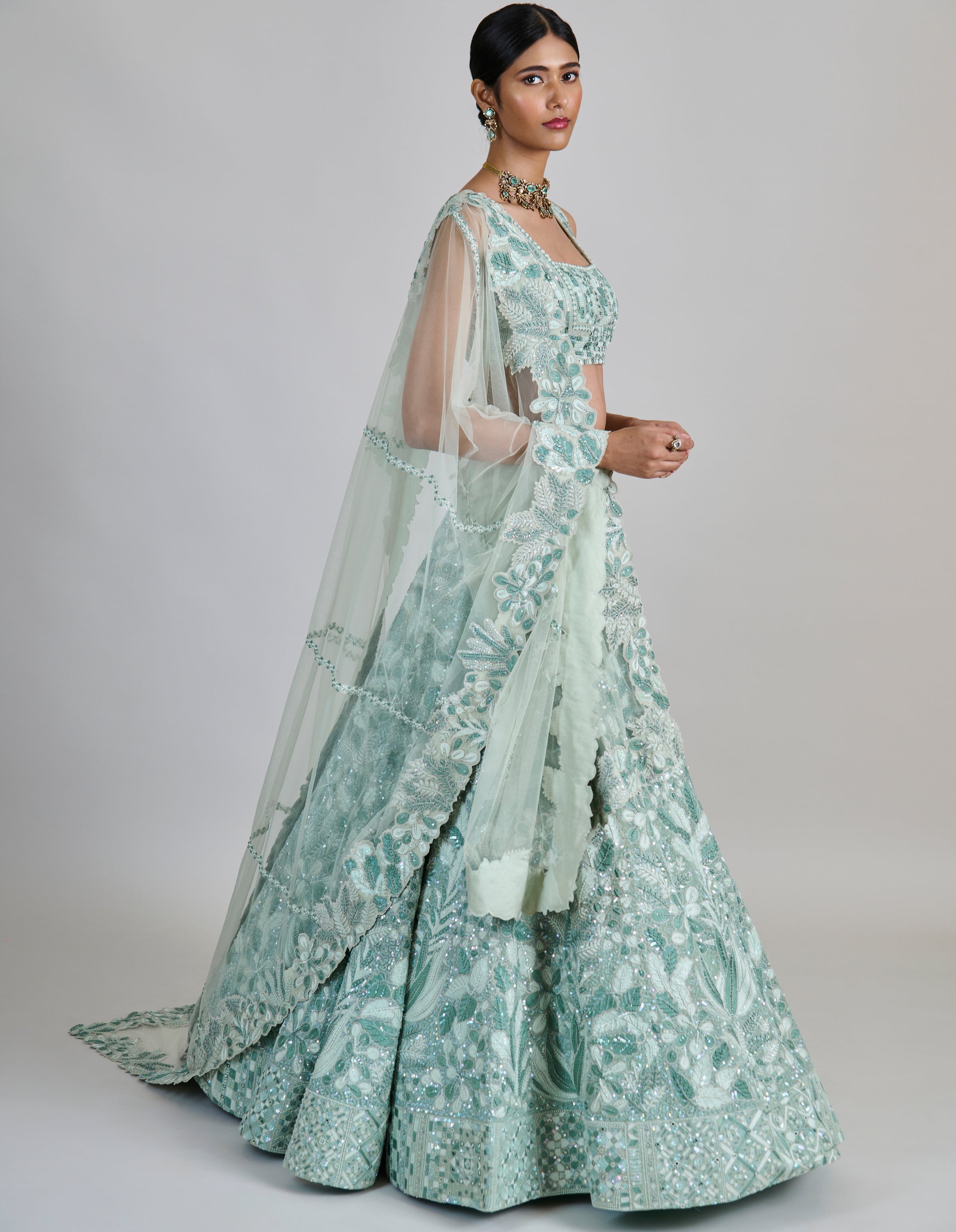 Mint Emeris Lehenga Set