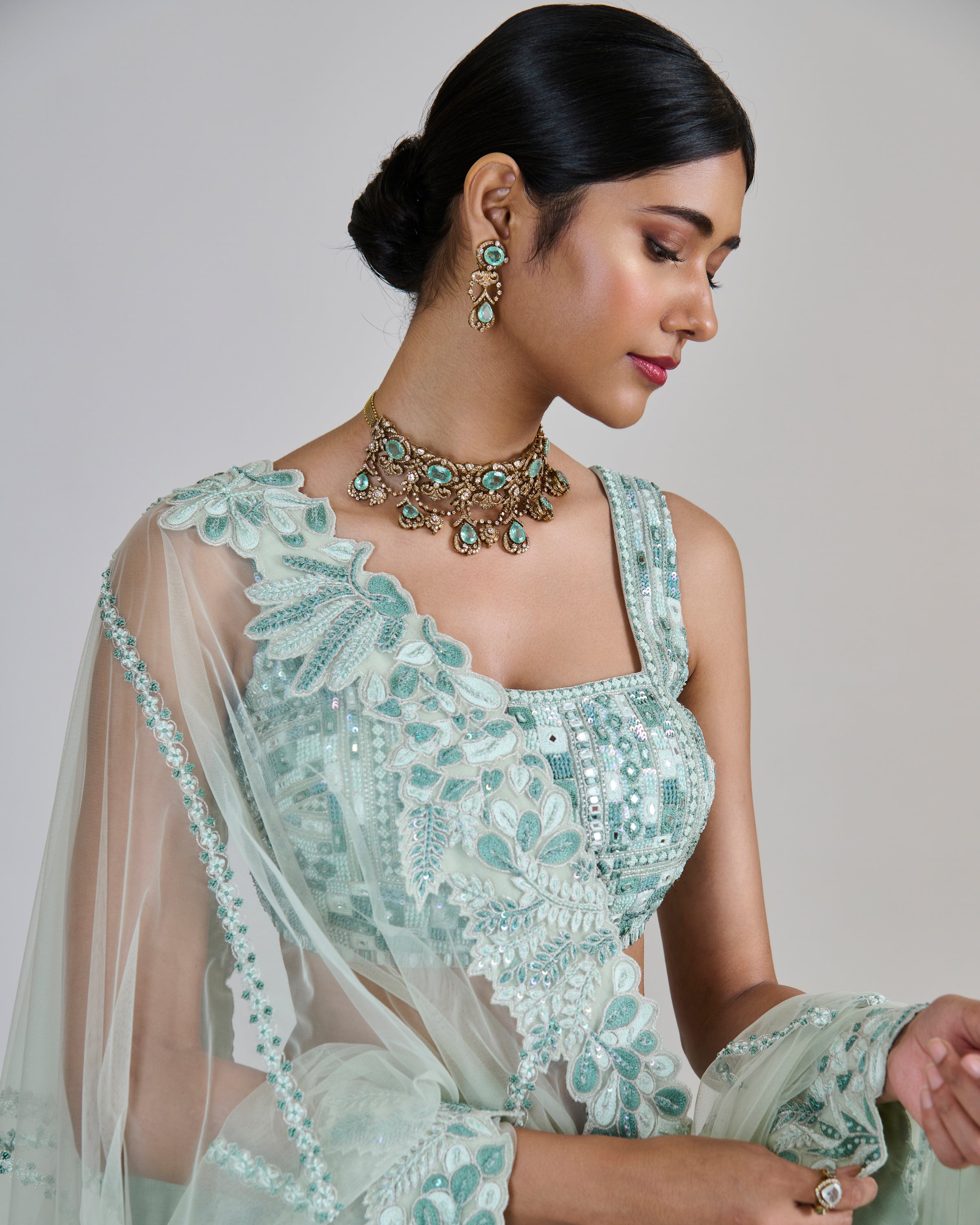 Mint Emeris Lehenga Set