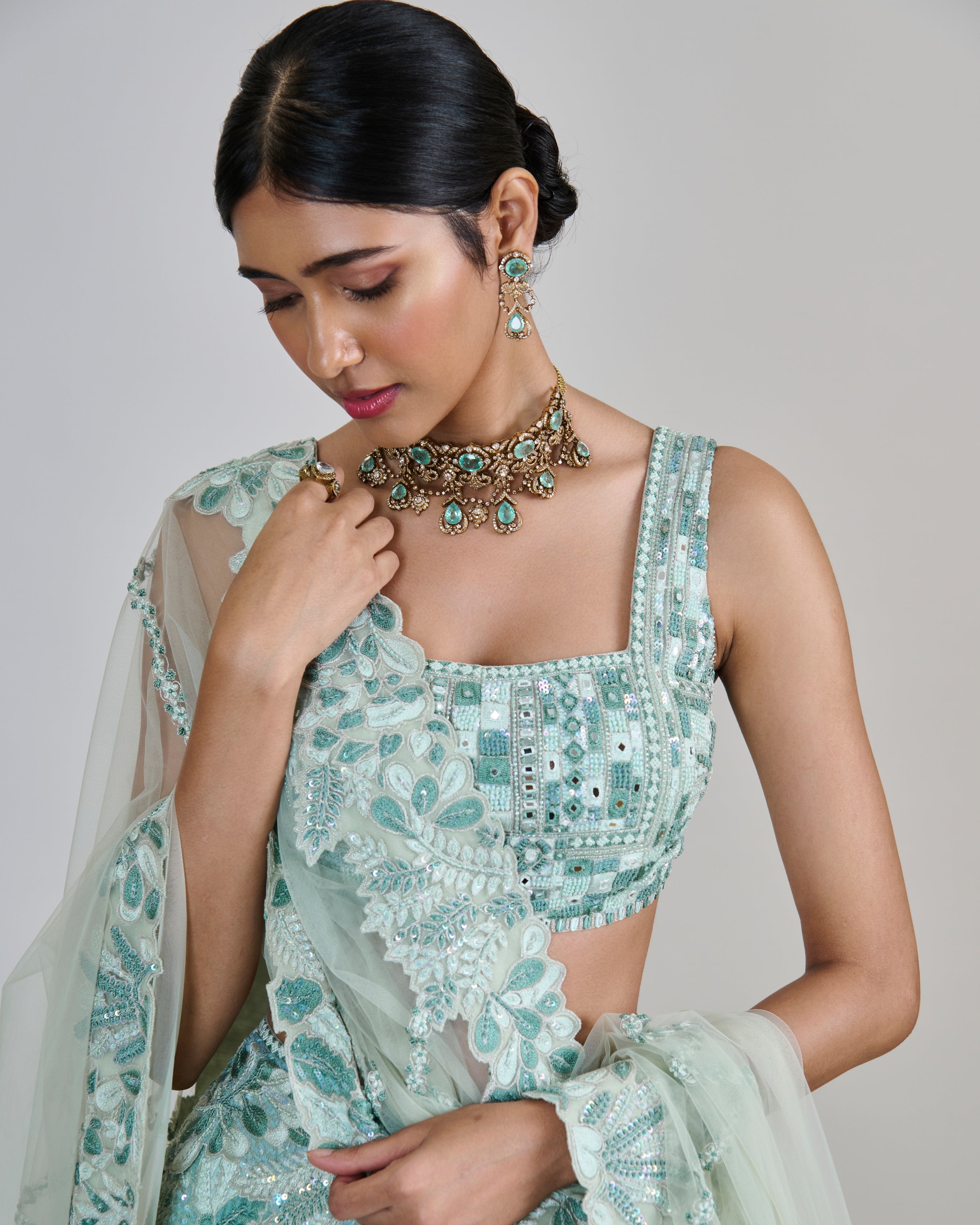 Mint Emeris Lehenga Set