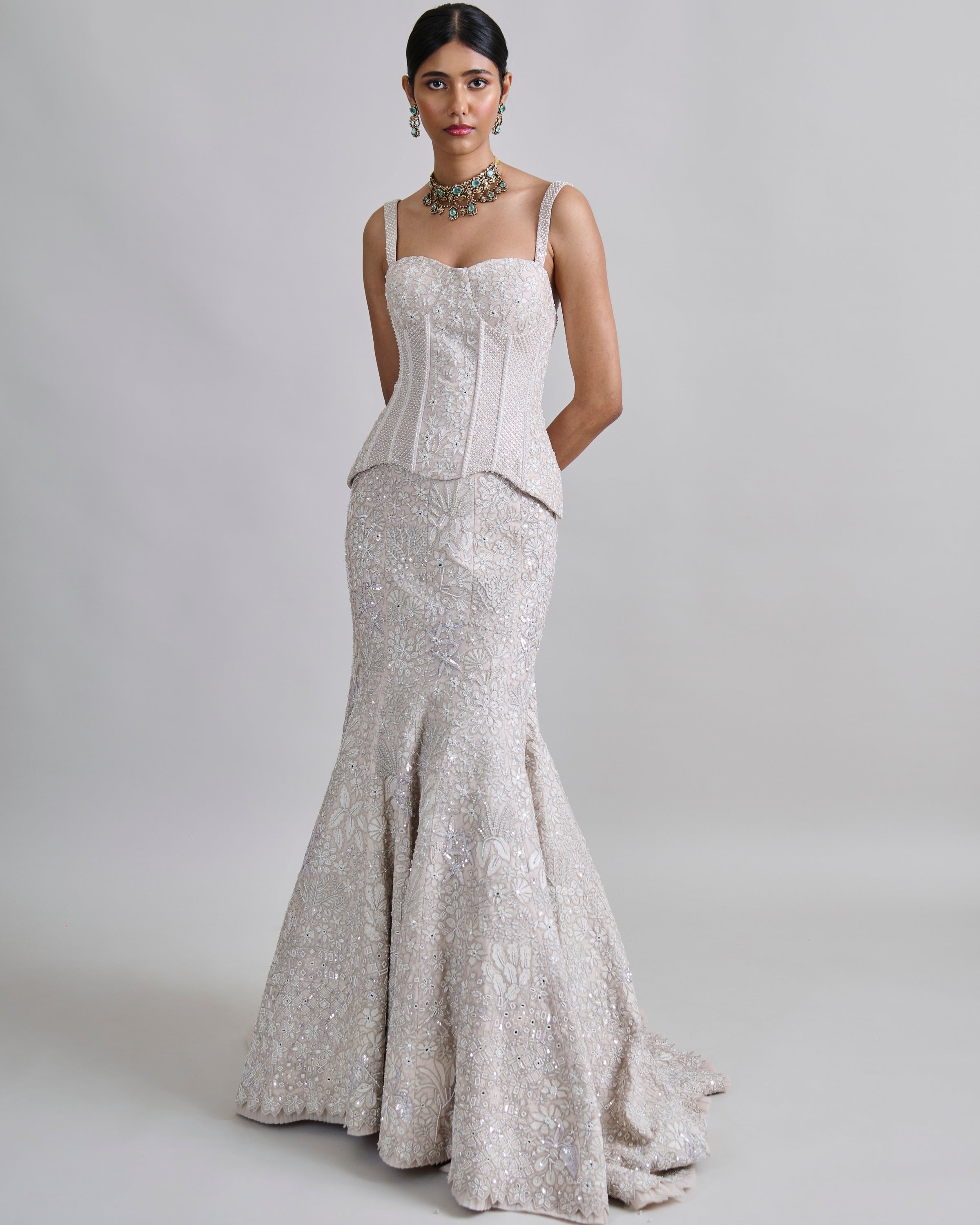 Ivory Opaline Lehenga Set