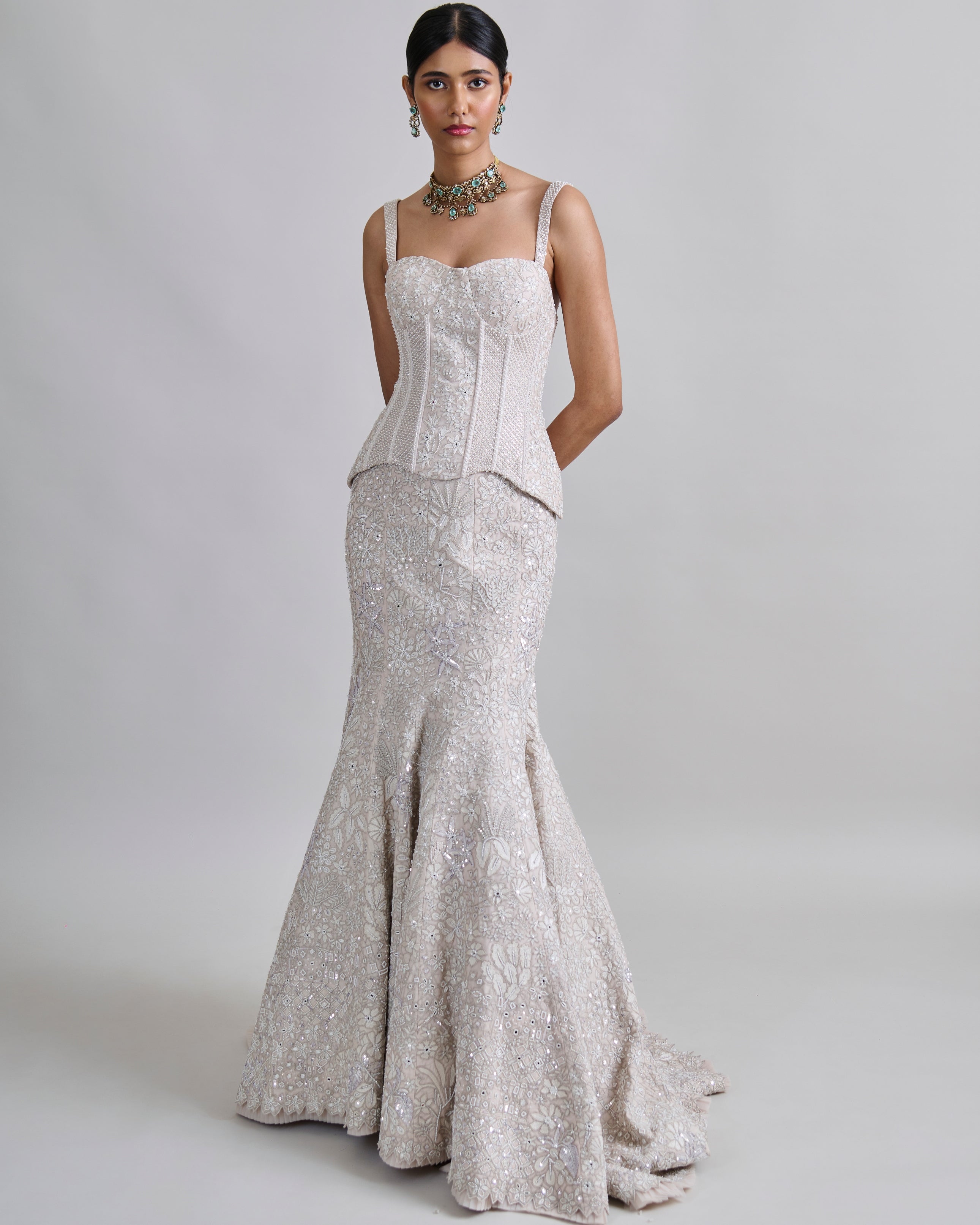 Ivory Opaline Lehenga Set