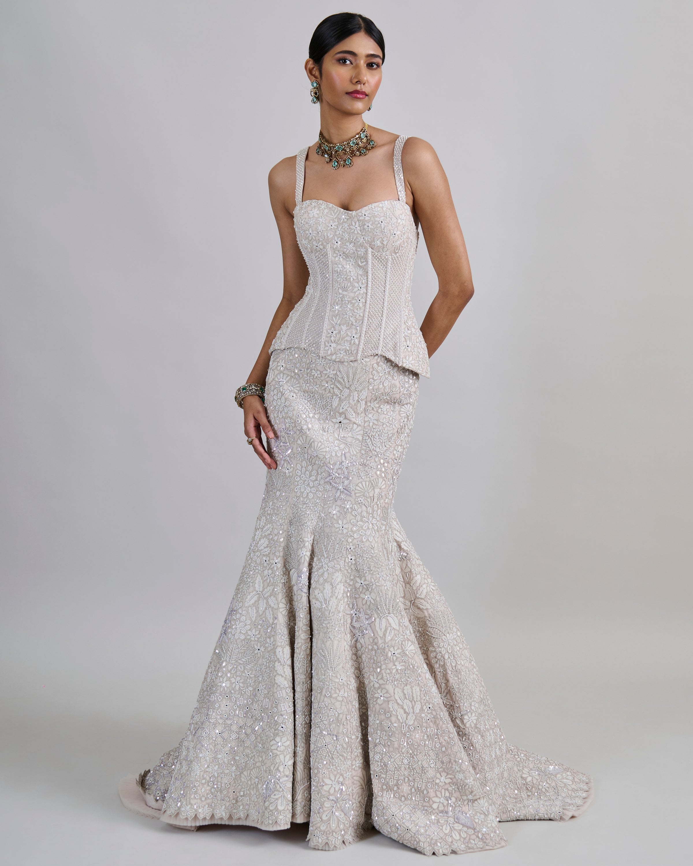 Ivory Opaline Lehenga Set