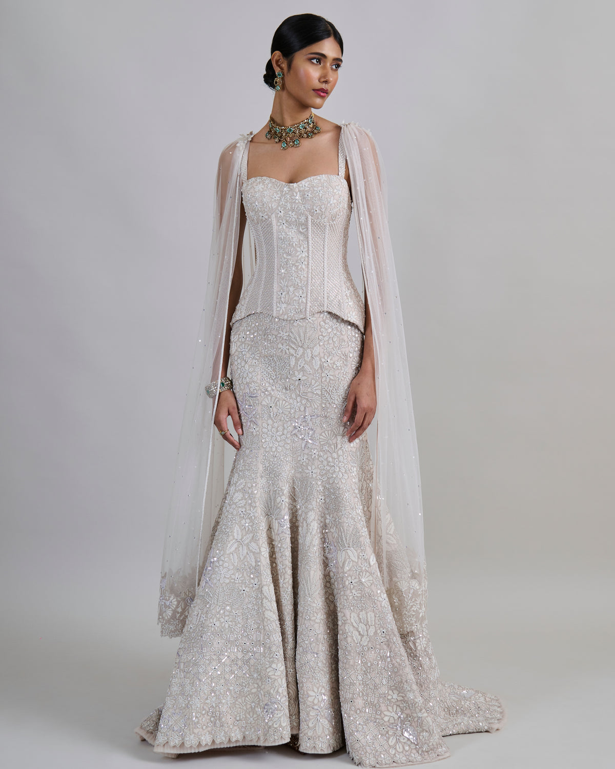 Ivory Opaline Lehenga Set