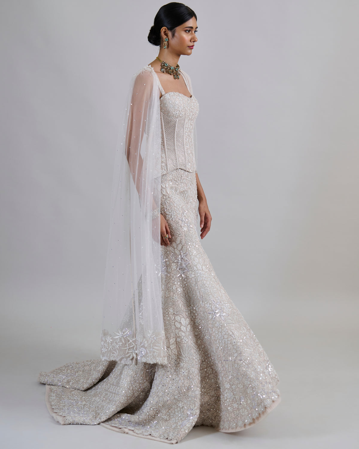 Ivory Opaline Lehenga Set