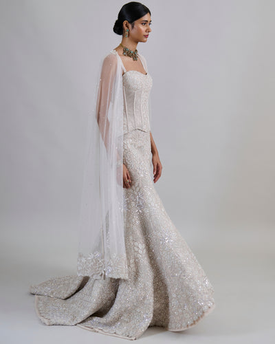 Ivory Opaline Lehenga Set