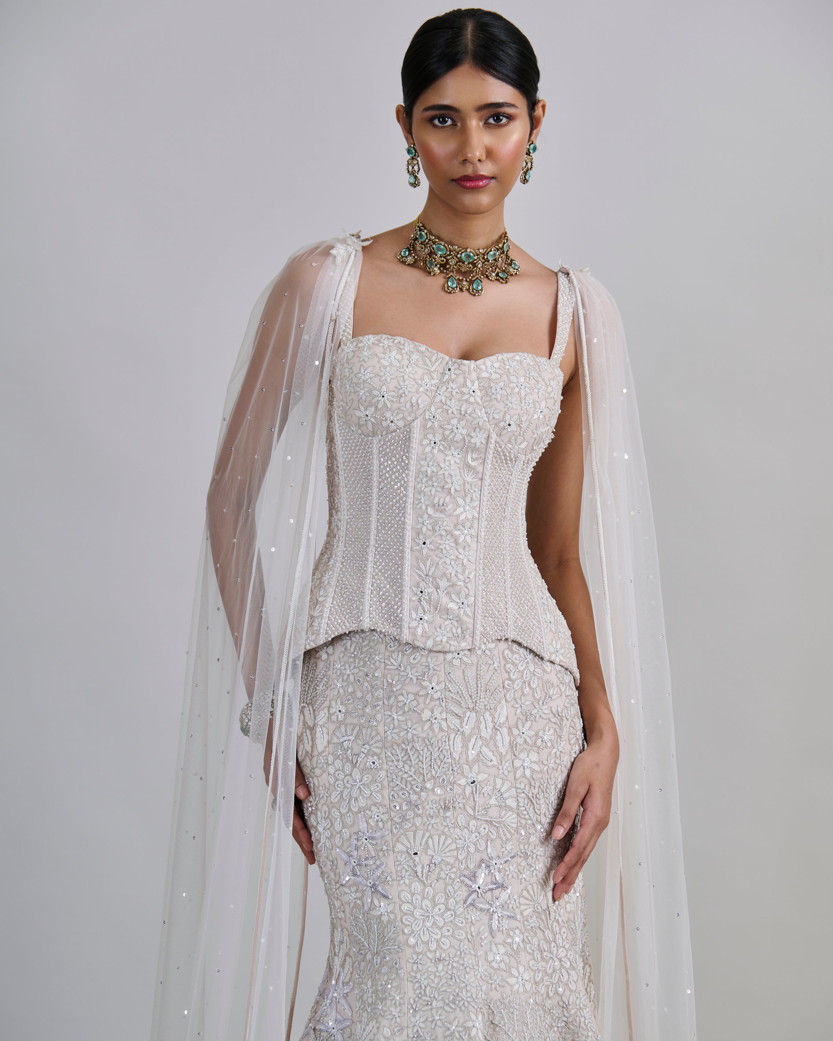 Ivory Opaline Lehenga Set