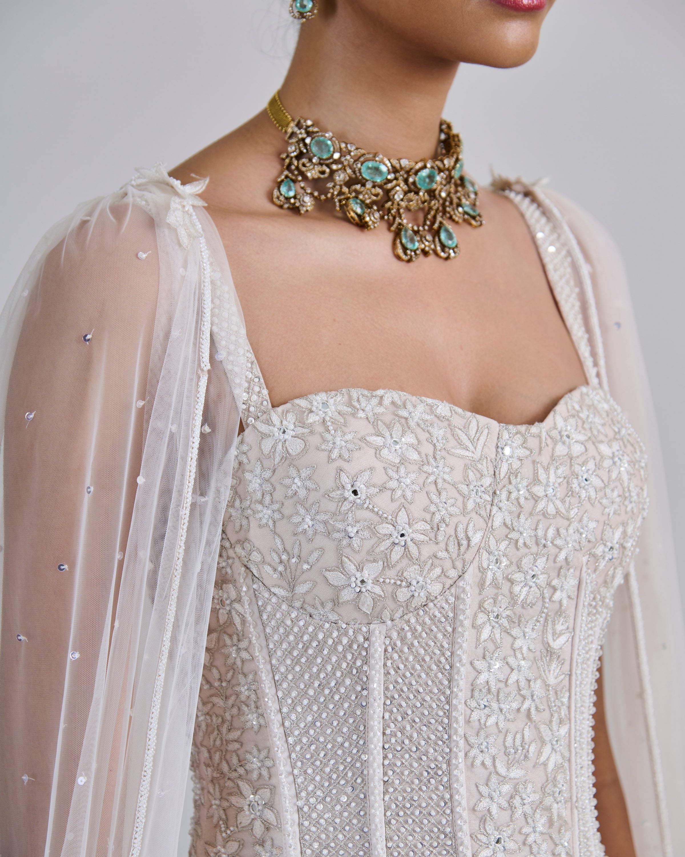 Ivory Opaline Lehenga Set