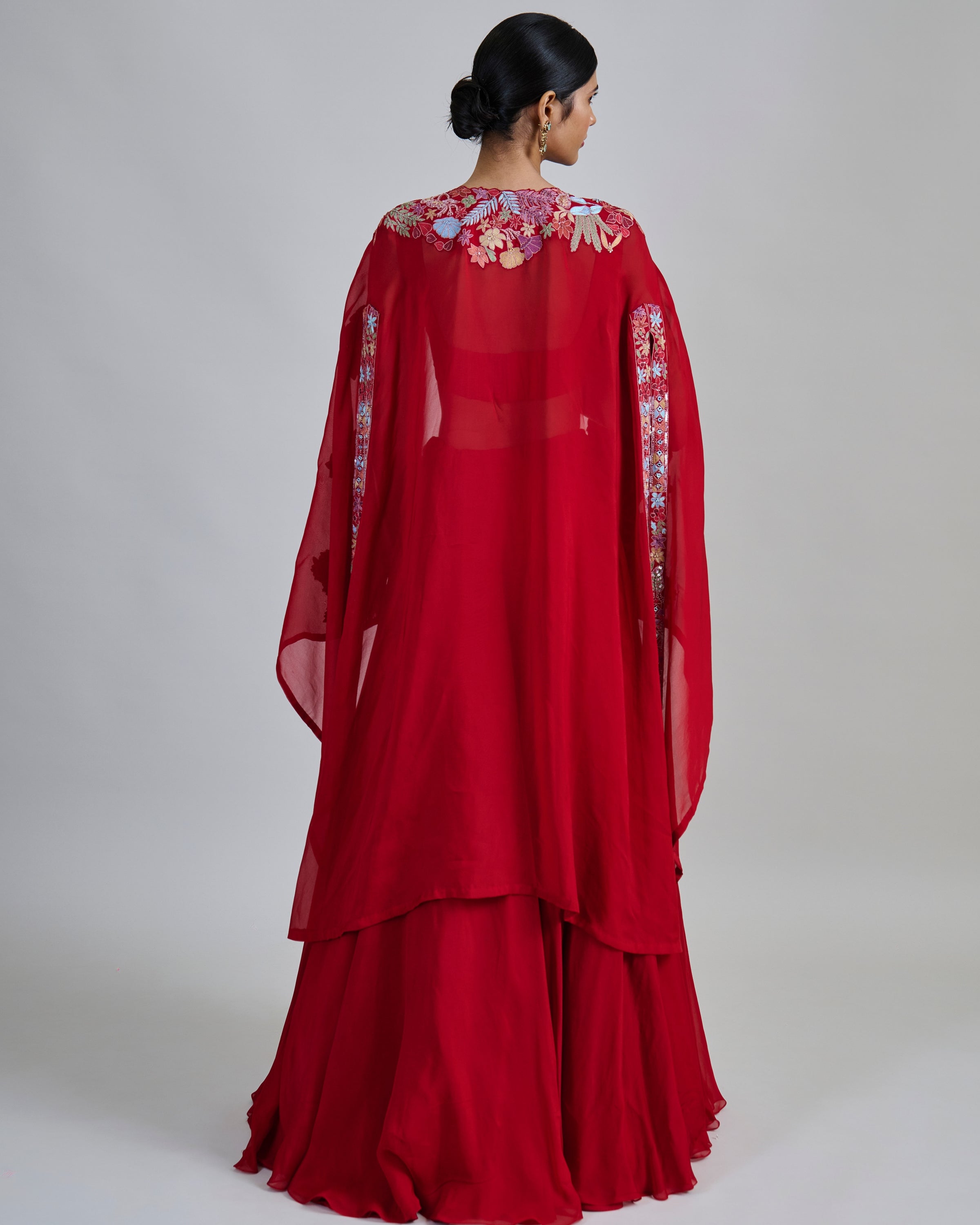 Red Roselle Lehenga Set