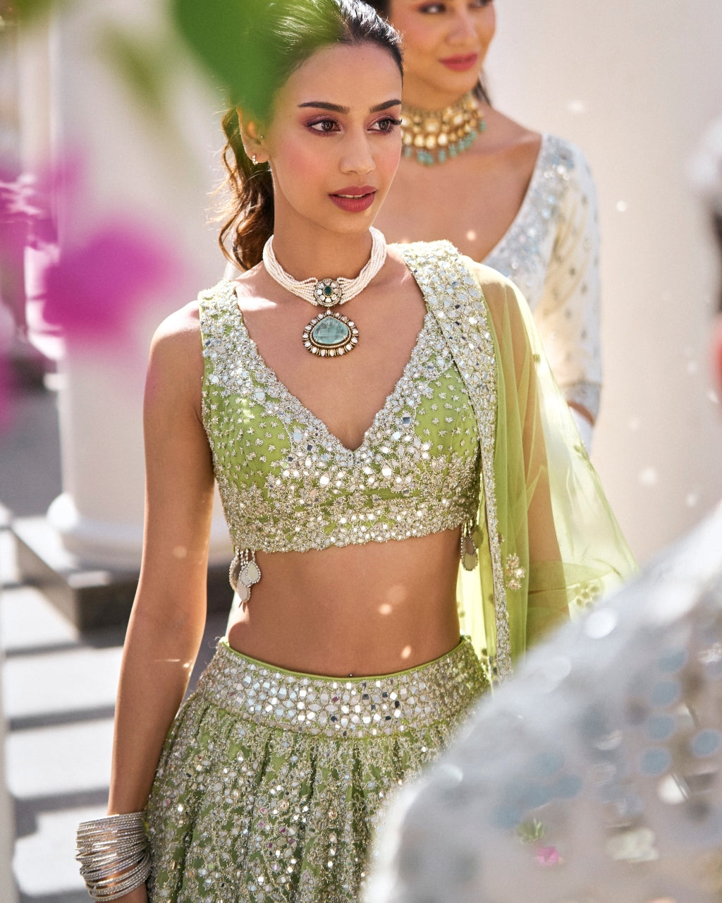 Neon Green Lehenga Set