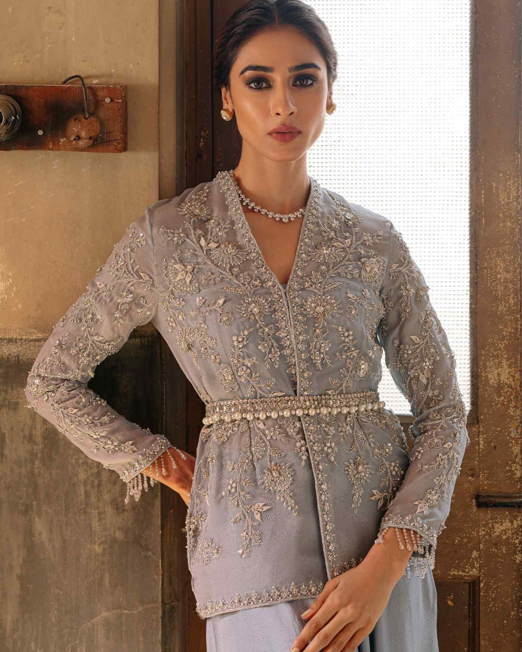Diana Belted Jacket, Blouse & Pants Set