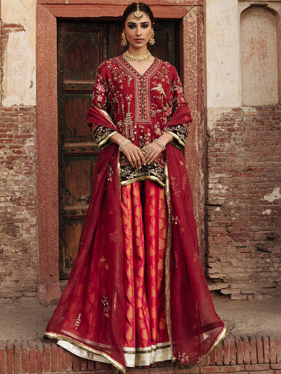 Terracotta Red Short Alisha Sharara Set