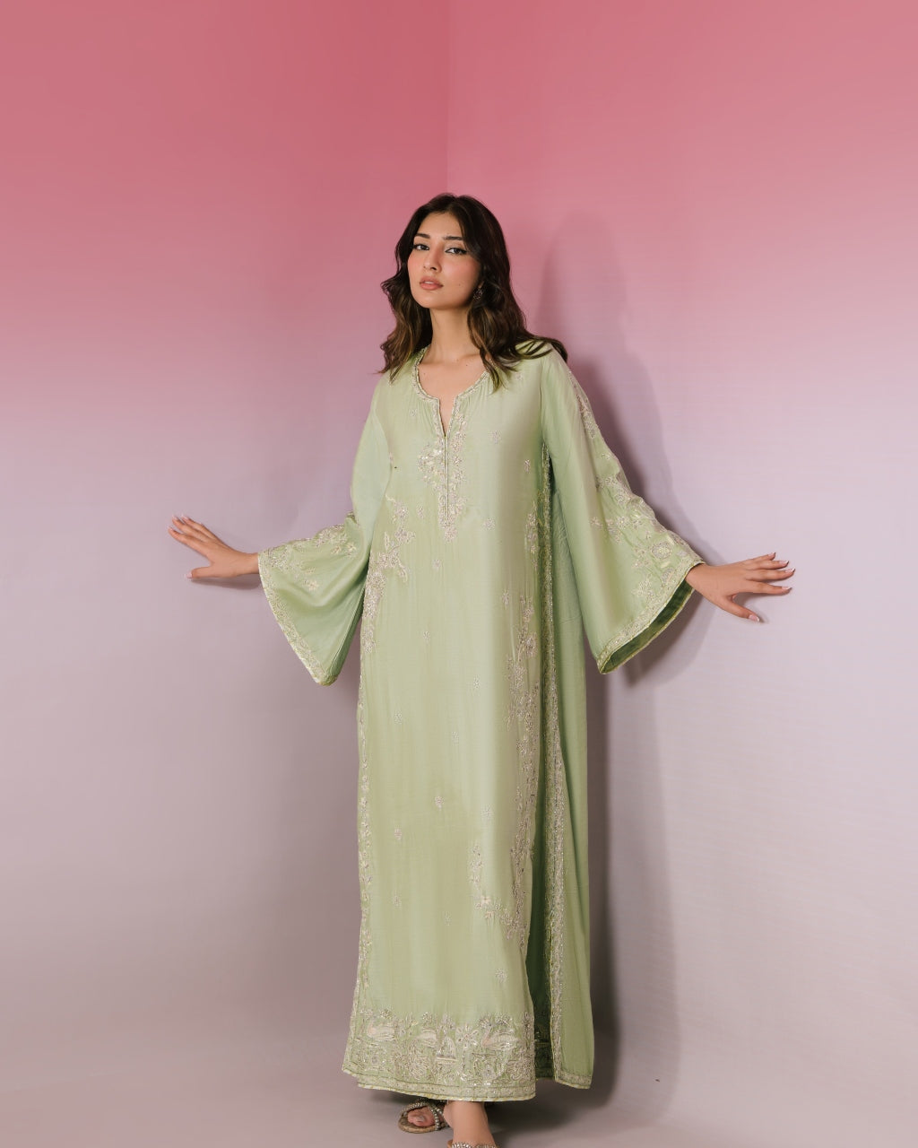 Jalabiya Green Kaftan