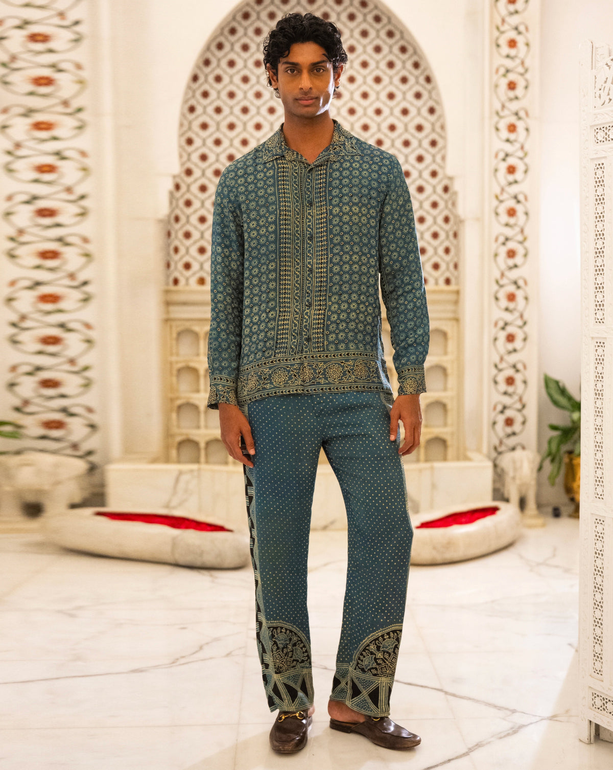 Blue Ajrakh Printed Kurta Set