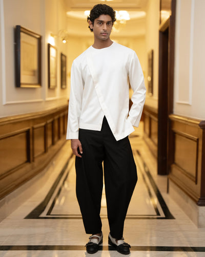 Ivory Overlap Shirt Kurta Set