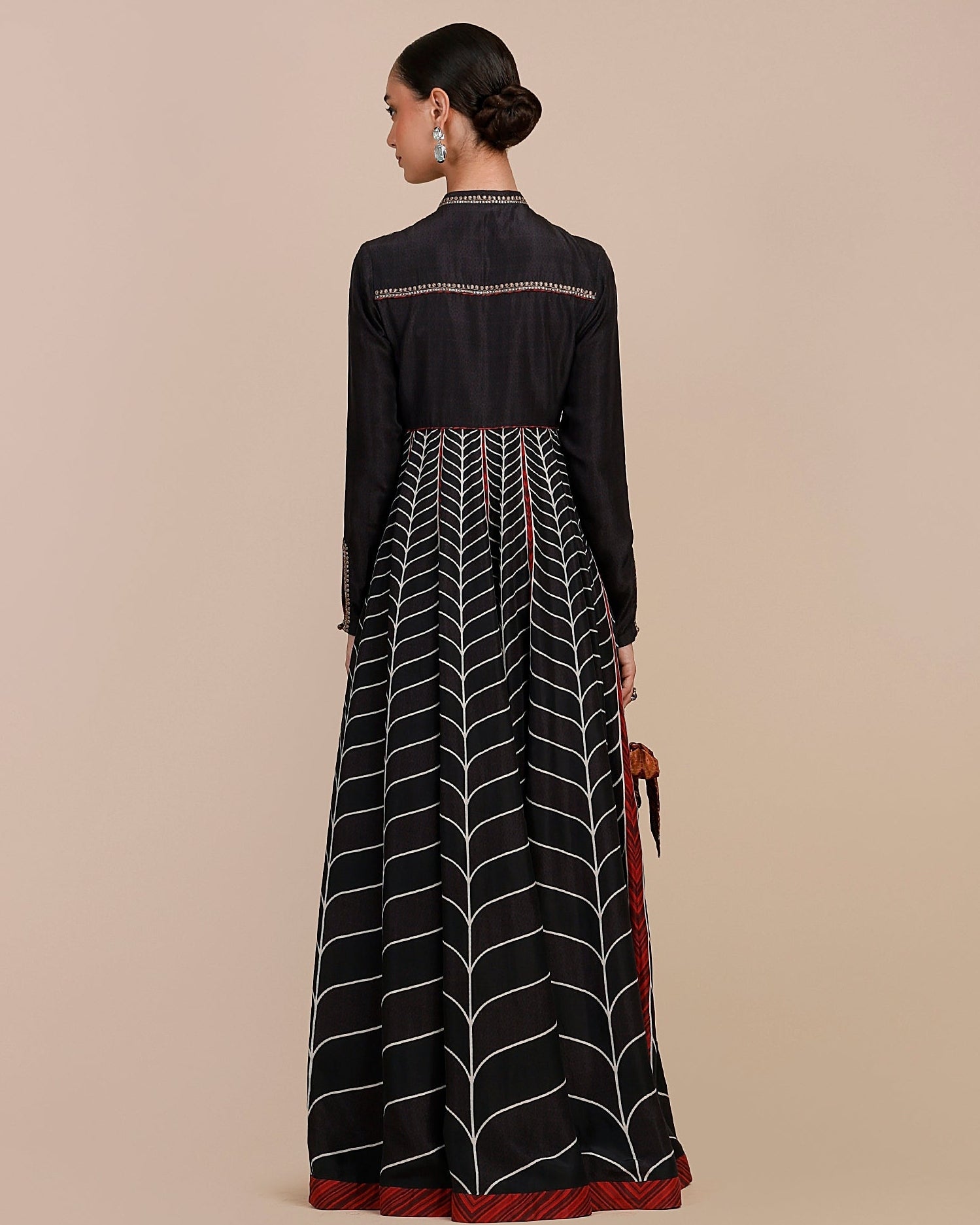 Noir Black Chevron Anarkali