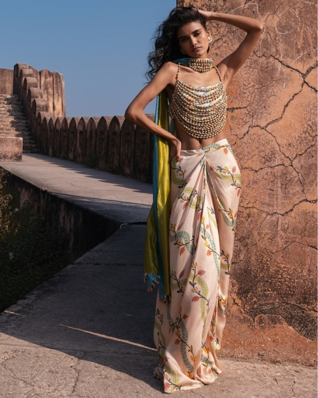 Noor Drape Skirt set