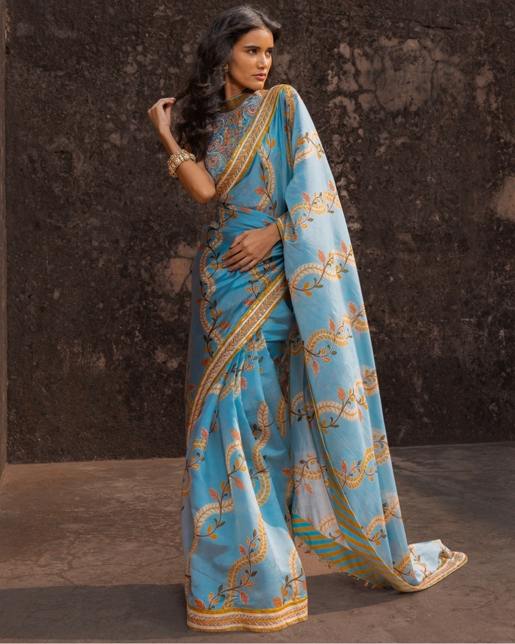 Classic Printed Sari Set