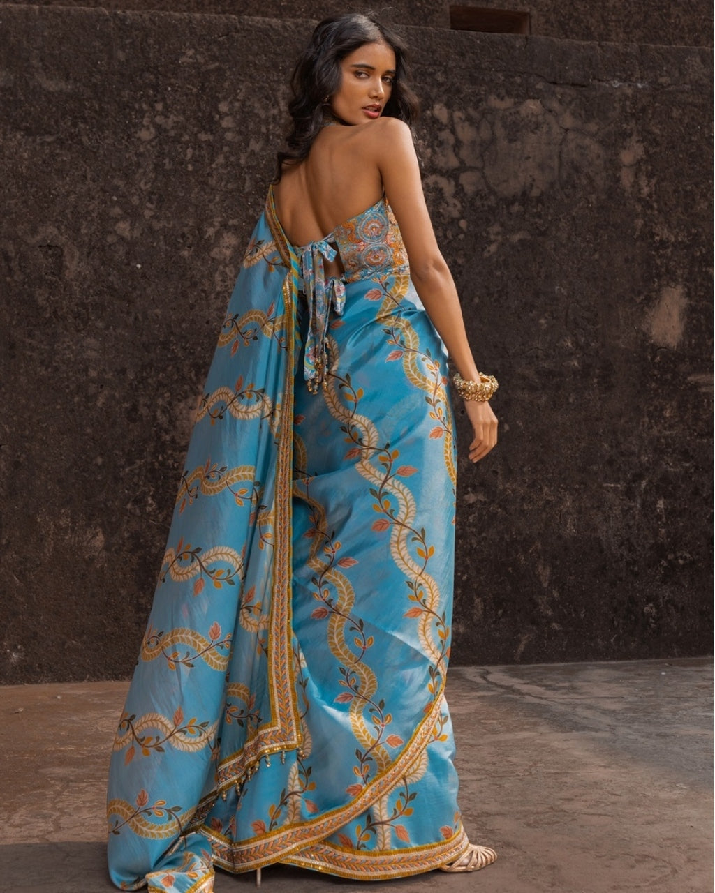 Classic Printed Sari Set