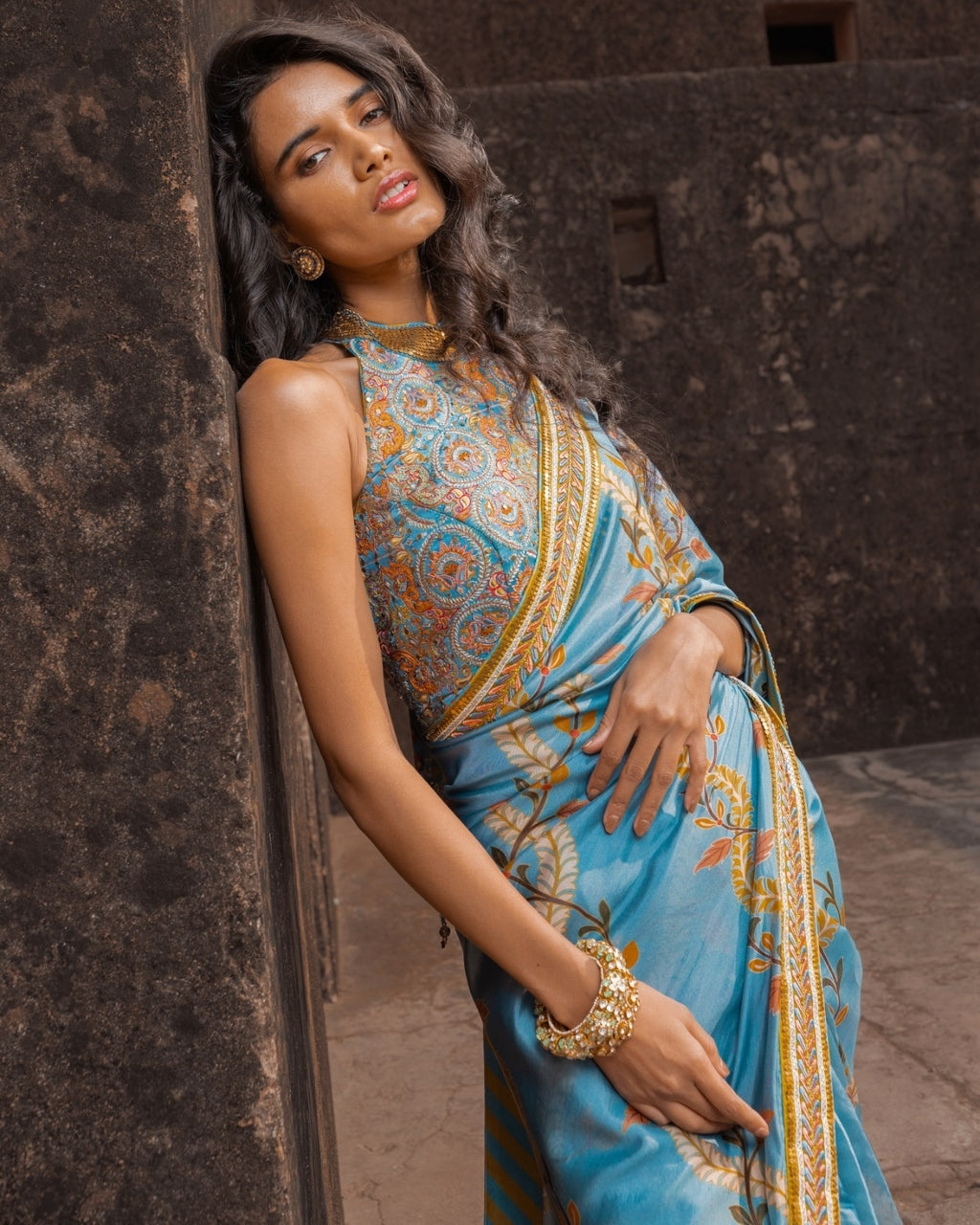 Classic Printed Sari Set