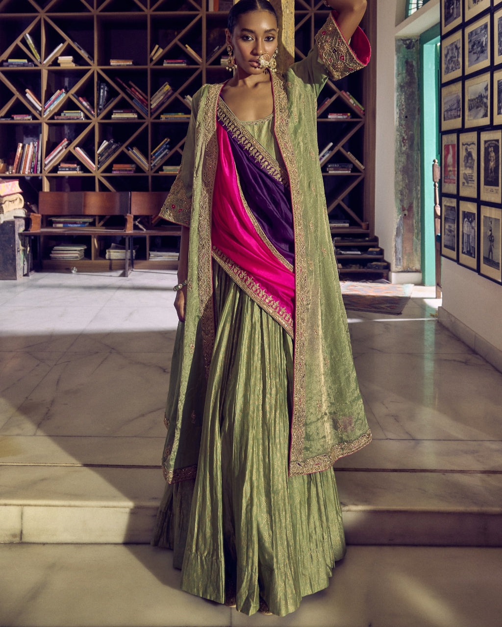 Sage Green Rani Sa Anarkali