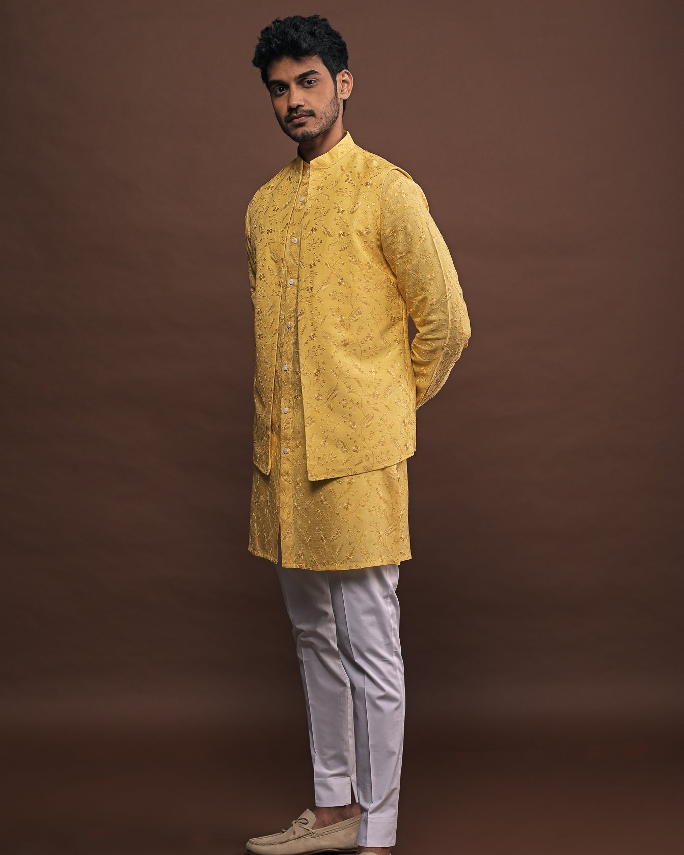 Solair Bandi With Matching Kurta Pajama Set