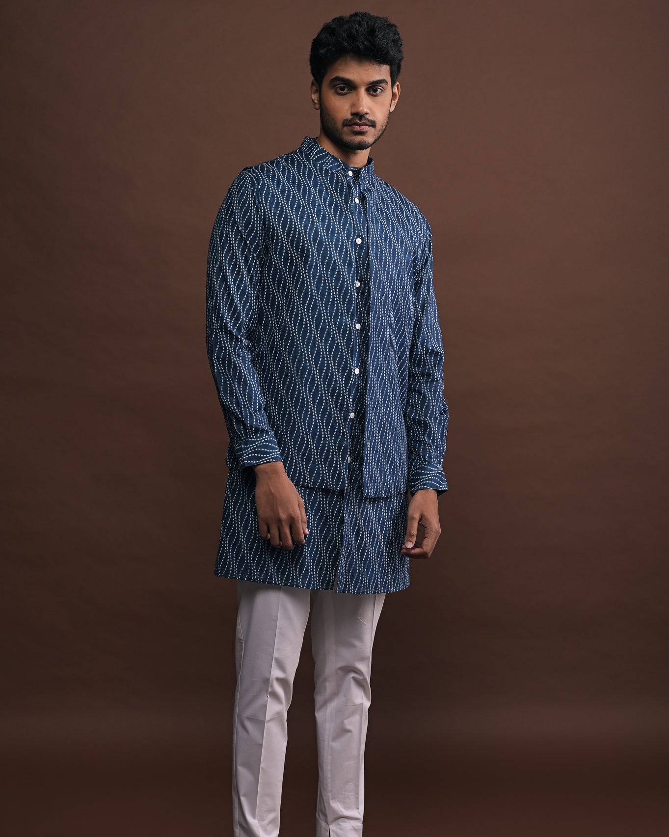 Sailor Bandi With Matching Kurta And White Pajama Set