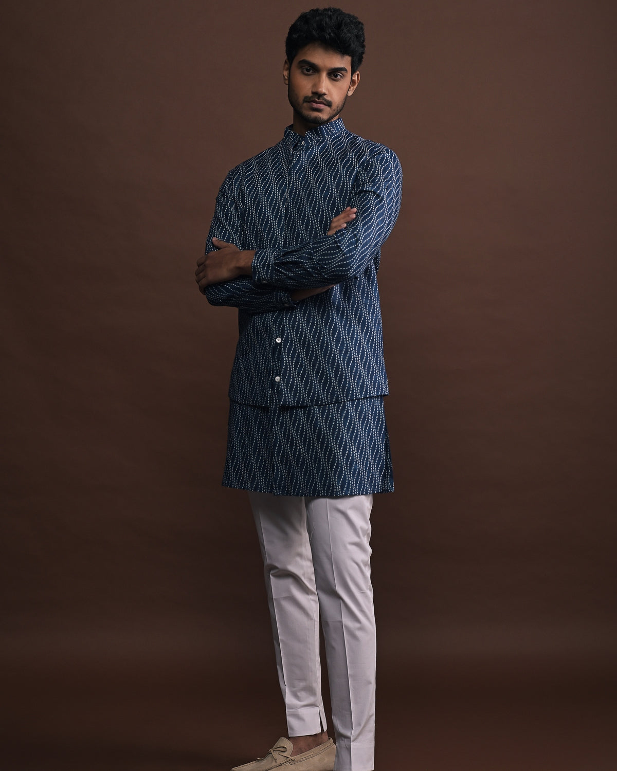 Sailor Bandi With Matching Kurta And White Pajama Set