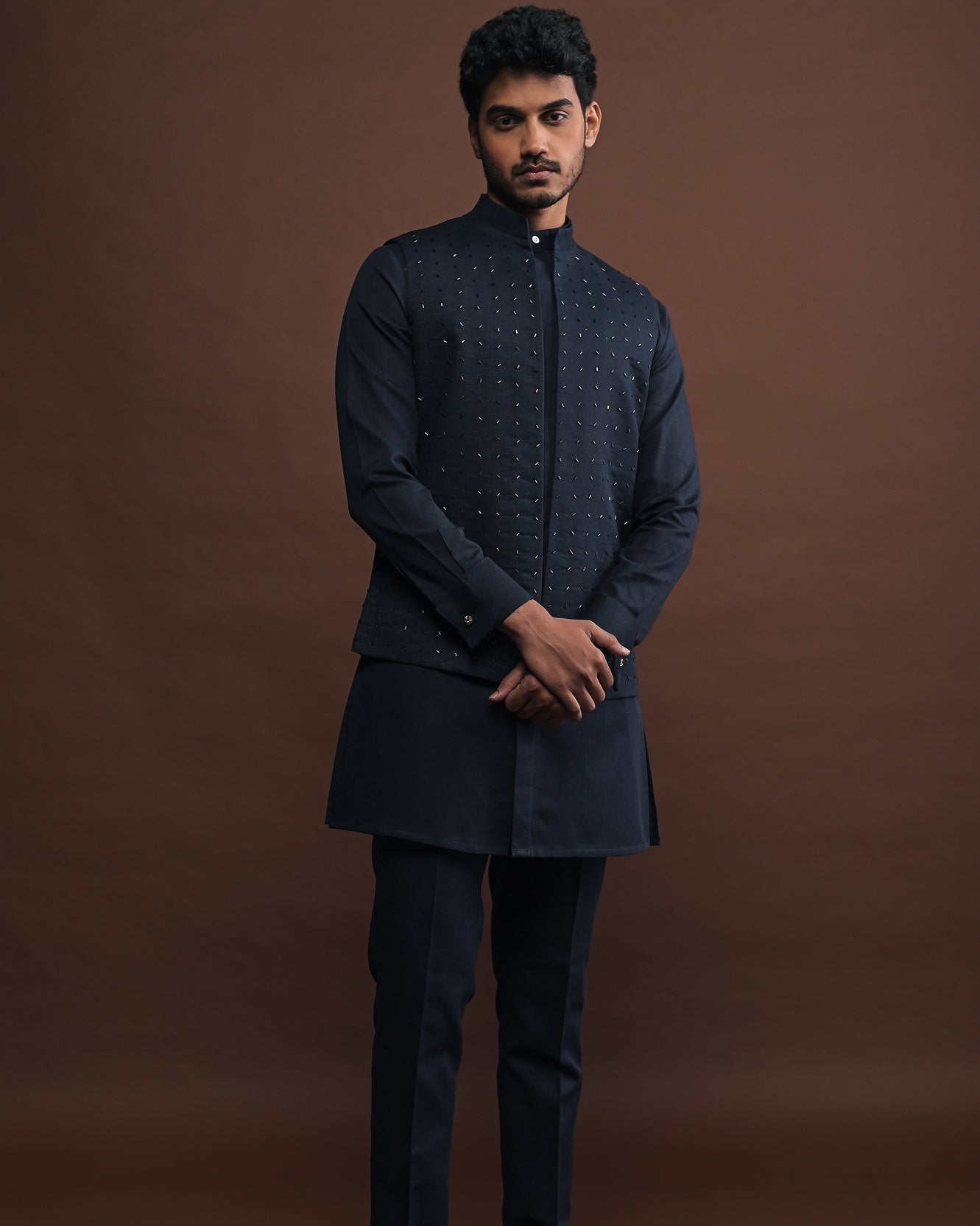 Twilight Embroidered Bandi With Matching Kurta Pajama