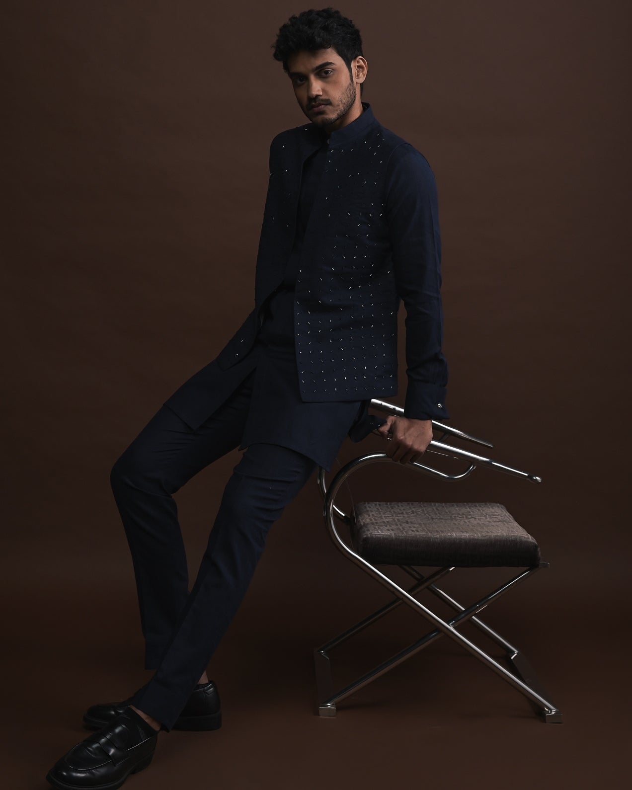 Twilight Embroidered Bandi With Matching Kurta Pajama