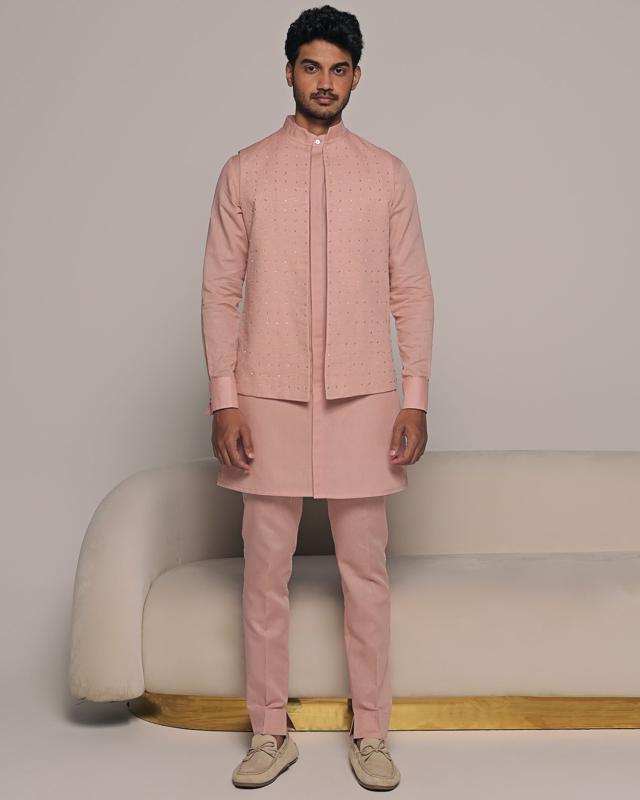 Romeo Embroidered Bandi With Matching Kurta Pajama Set