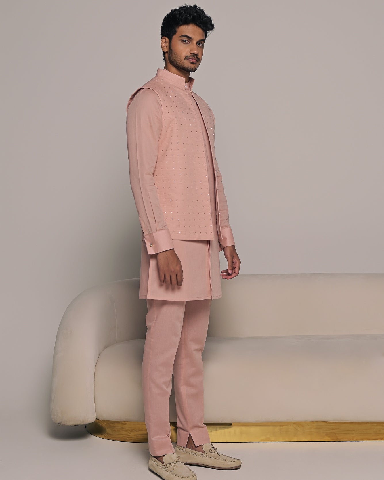 Romeo Embroidered Bandi With Matching Kurta Pajama Set
