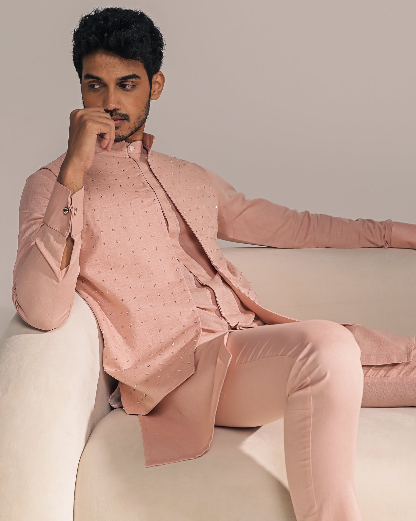 Romeo Embroidered Bandi With Matching Kurta Pajama Set