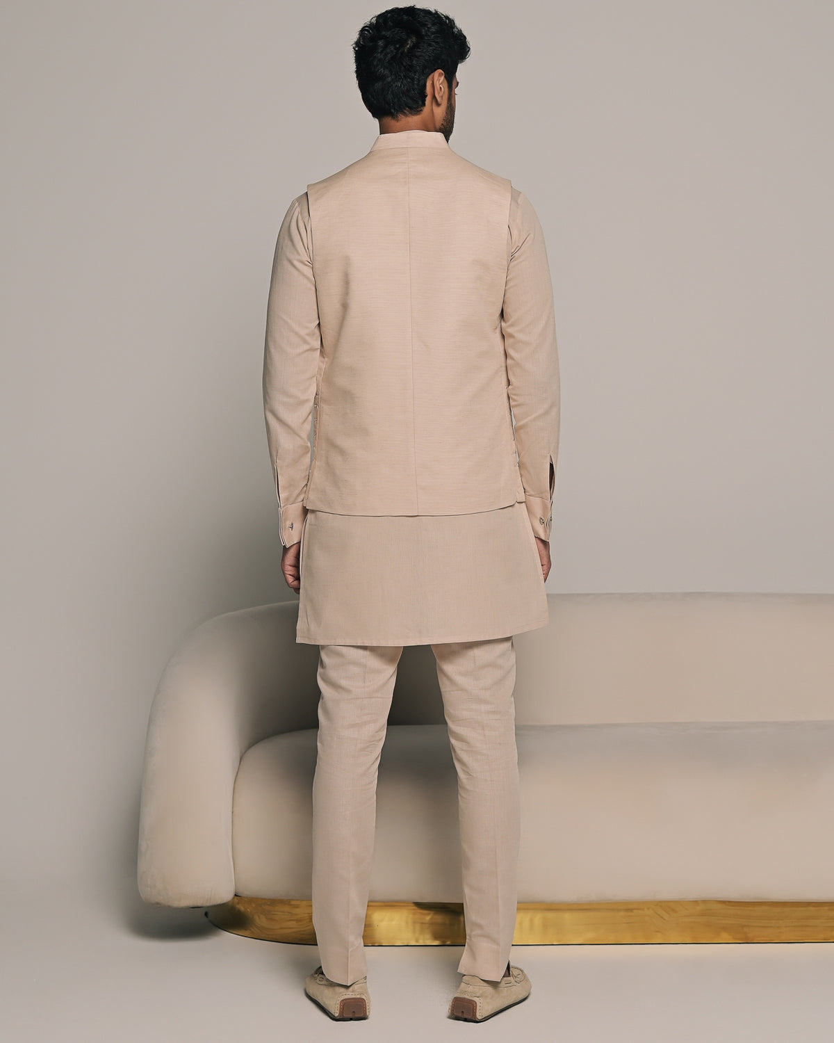 Dune Embroidered Bandi With Matching Kurta Pajama