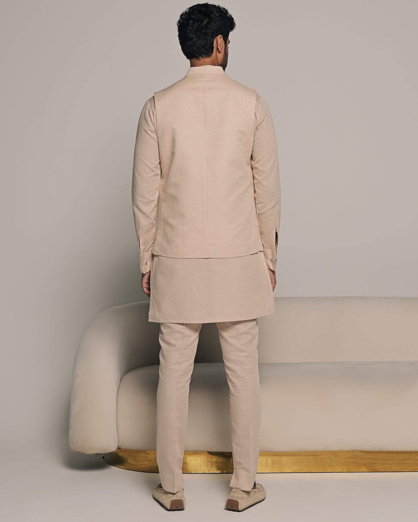 Dune Embroidered Bandi With Matching Kurta Pajama