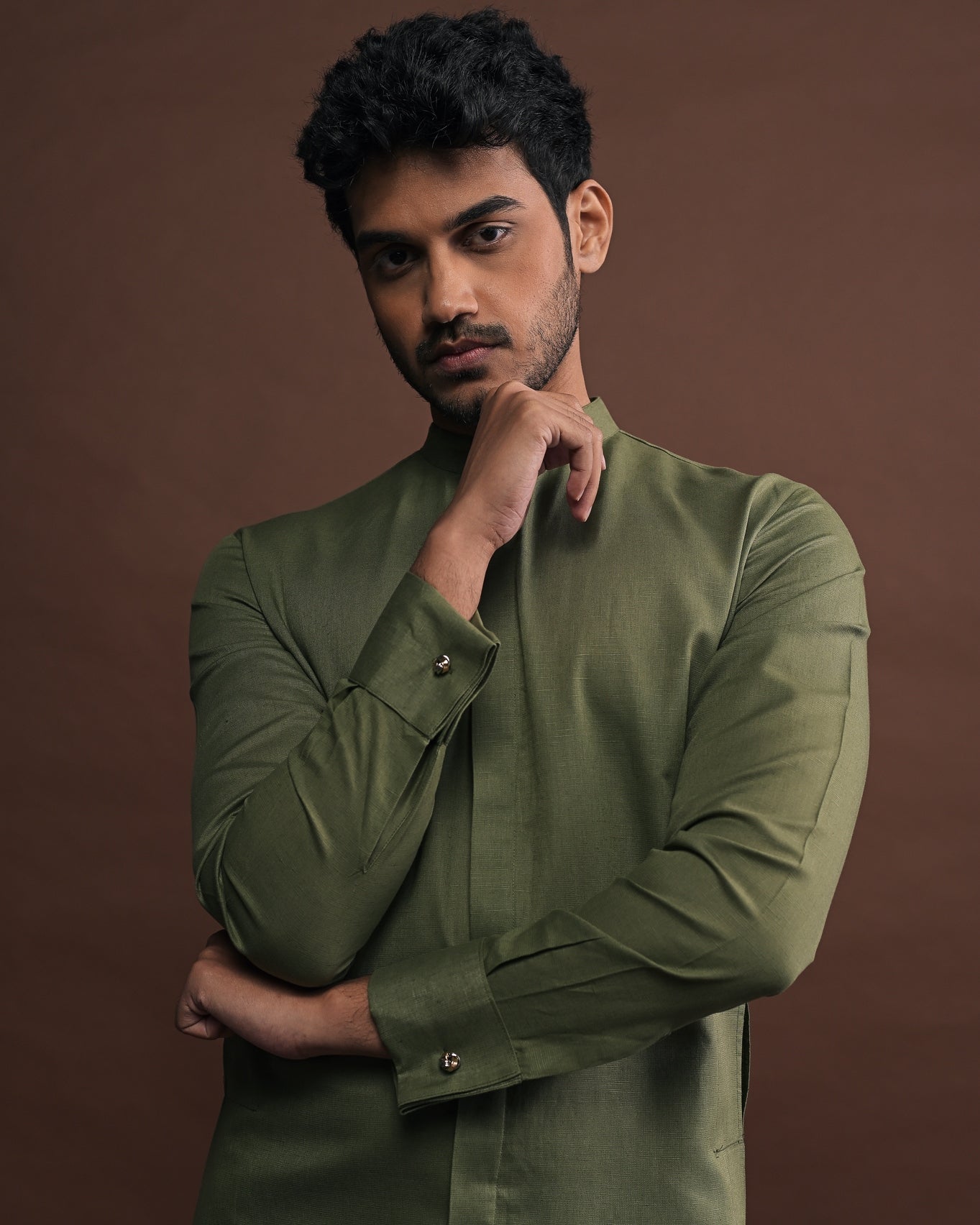 Croc Embroidered Bandi With Matching Kurta Pajama Set