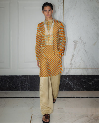 Multicolour Lehriya Kurta Set