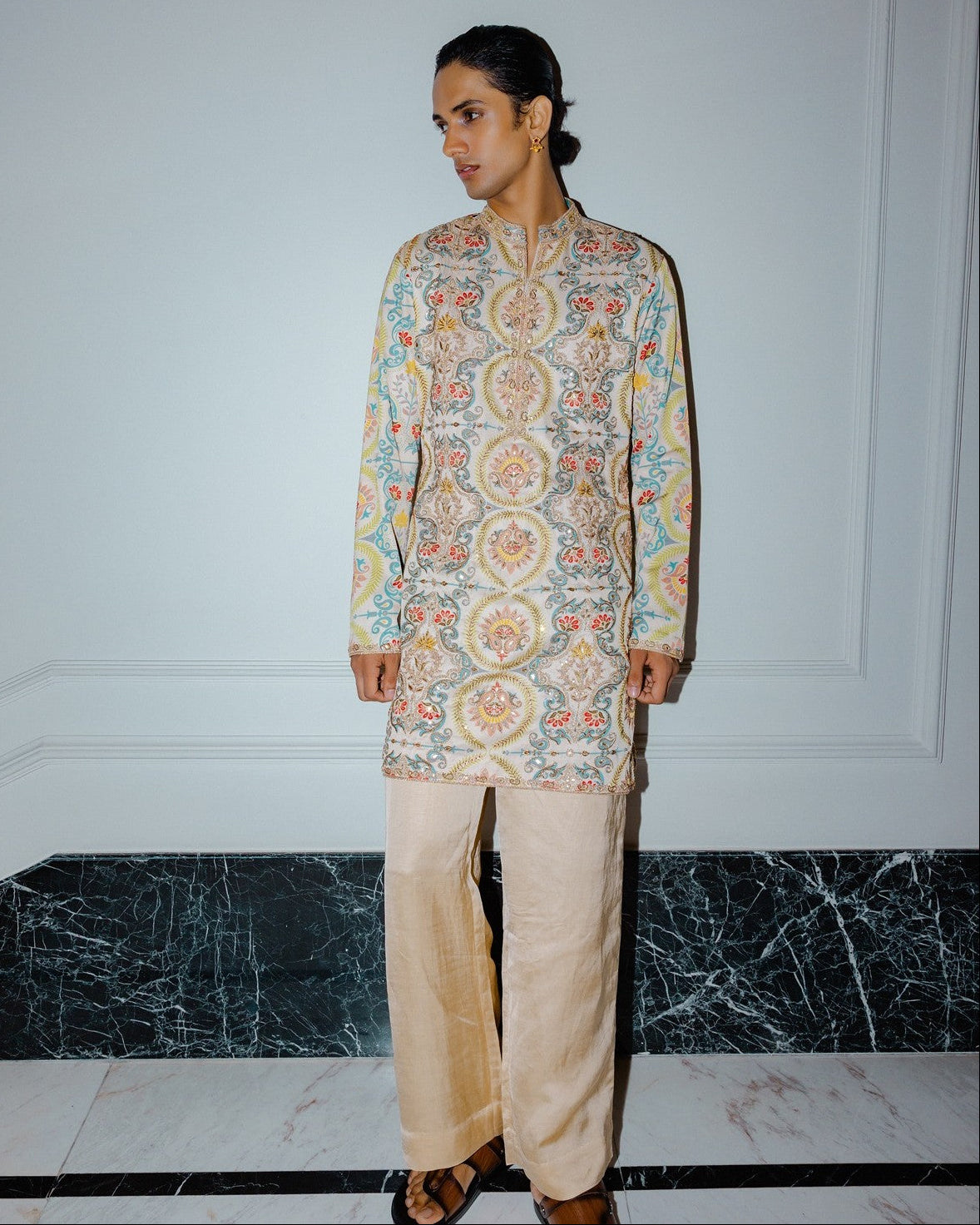 Sage Green Printed Kurta Set