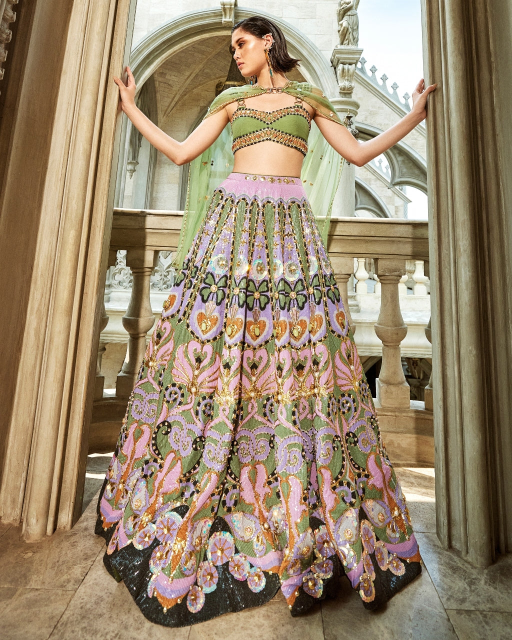 Celtic Hearts Lehenga Set