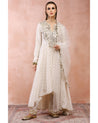 Off White Bagh Embroidered Anarkali With Churidar And Dupatta by Payal Singhal