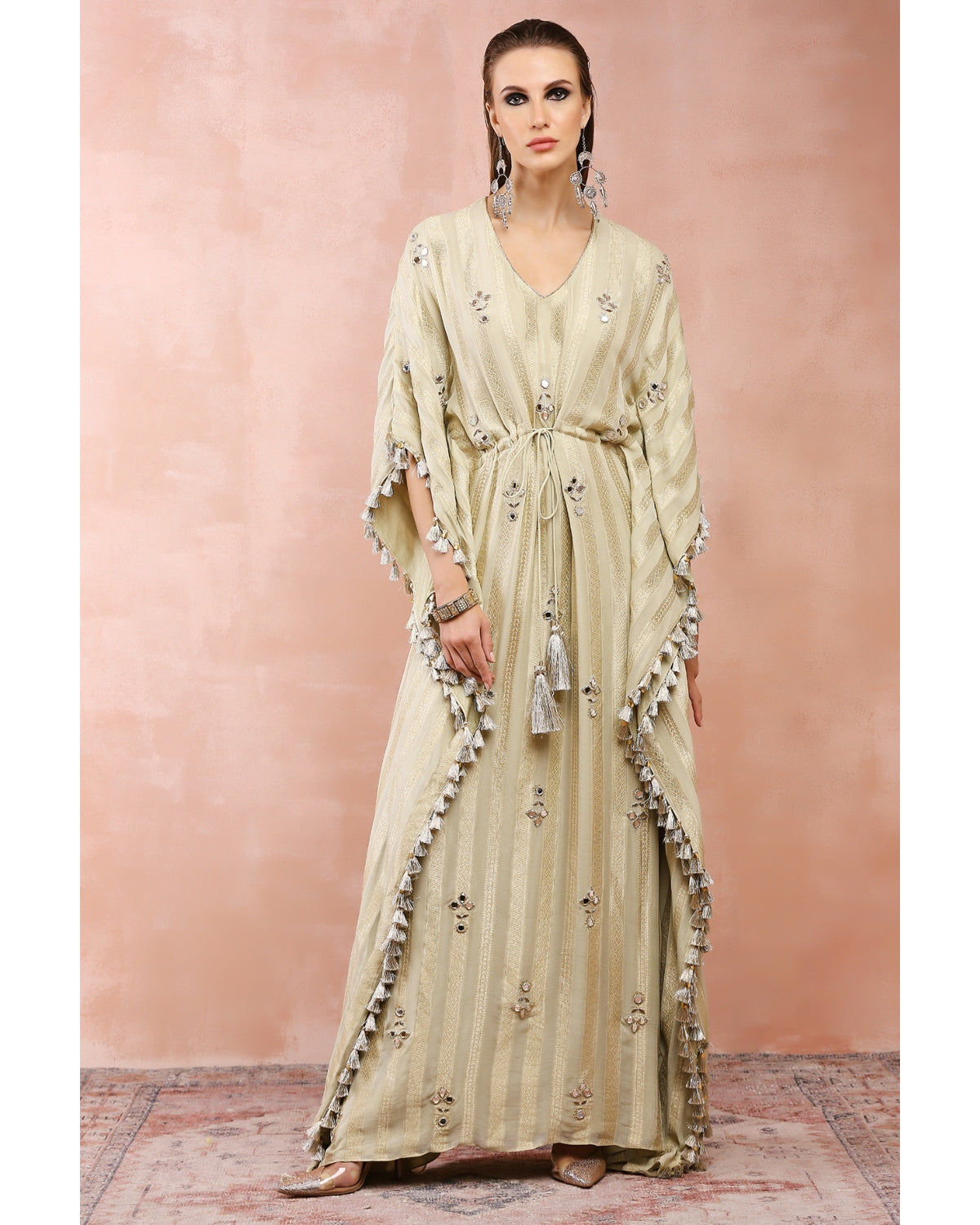Mint Embroidered Kaftan by Payal Singhal
