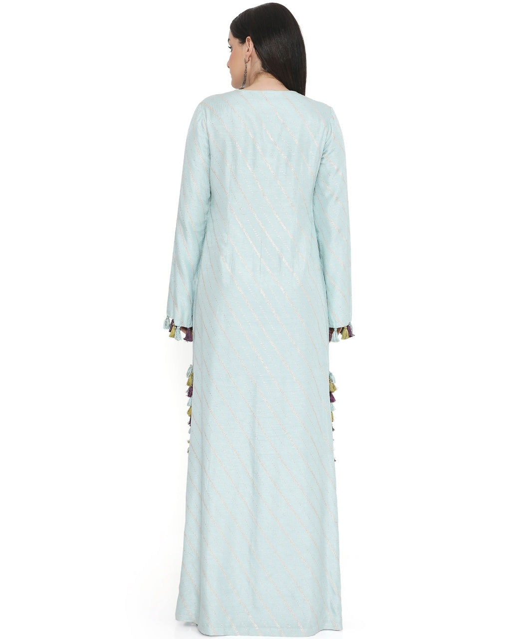 Powder Blue Embroidered Beyza Kaftan