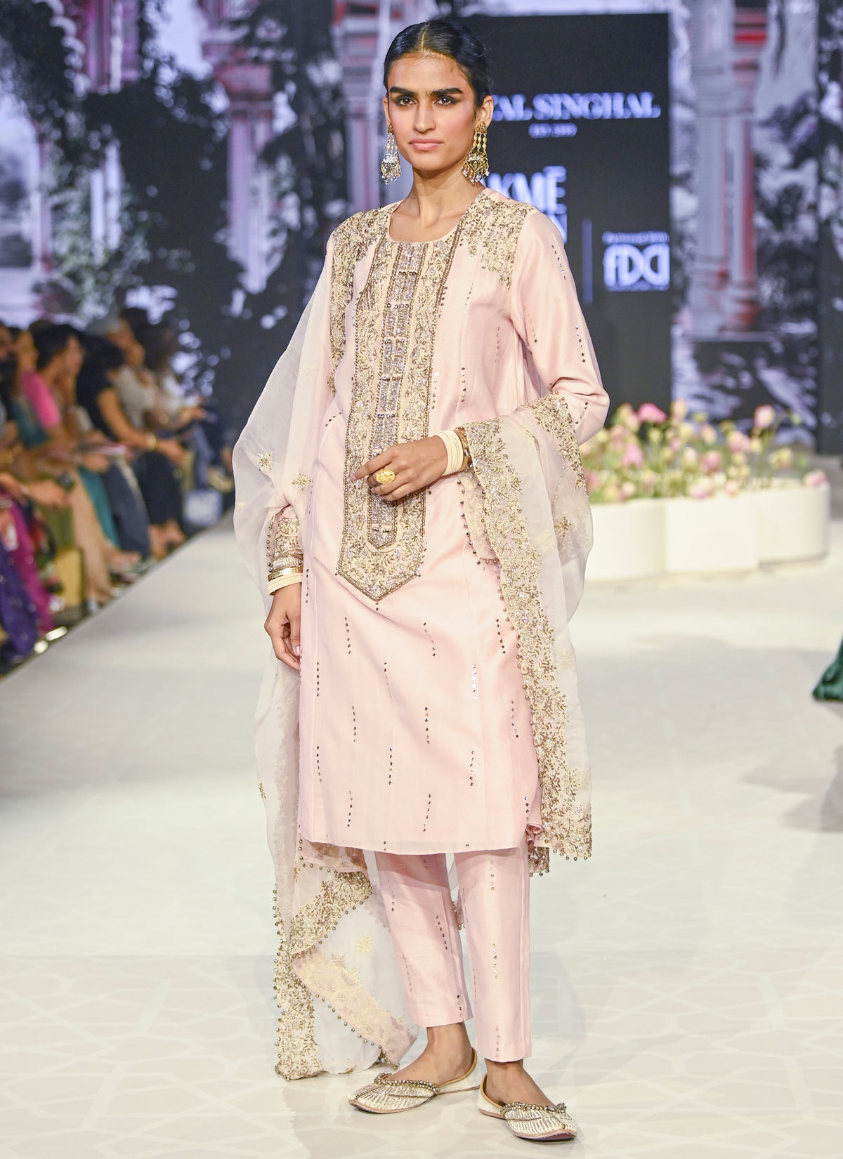 Ruksaan Blush Pink Embroidered Kurta And Pant With Embroidered Dupatta Set