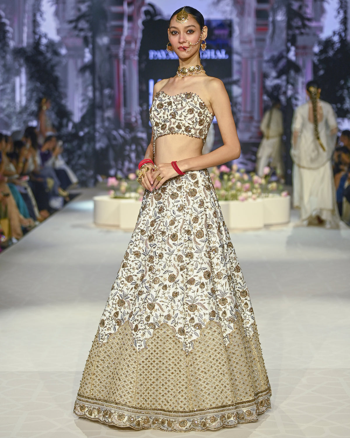 Aasma Off White Embroidered Choli And Lehenga Set