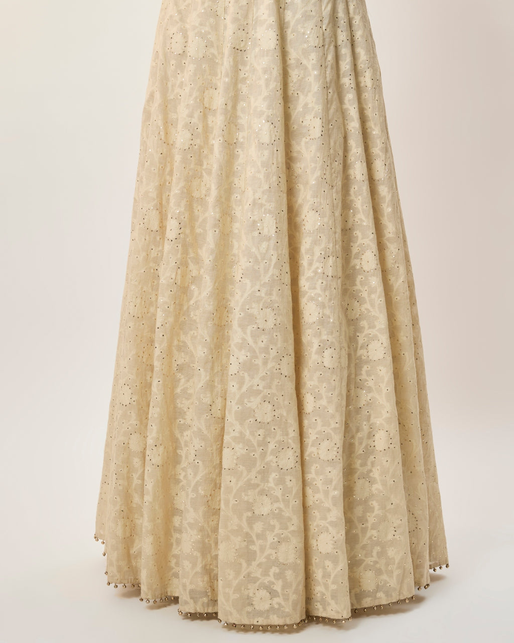 Yasna Stone Georgette Half Back Covered Embroidered Choli With Lehenga And Mukaish Mul Dupatta