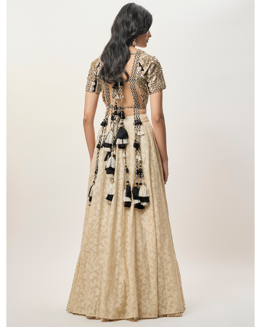 Mahtab Stone Georgette Embroidered Choli With Lehenga And Mukaish Mul Dupatta