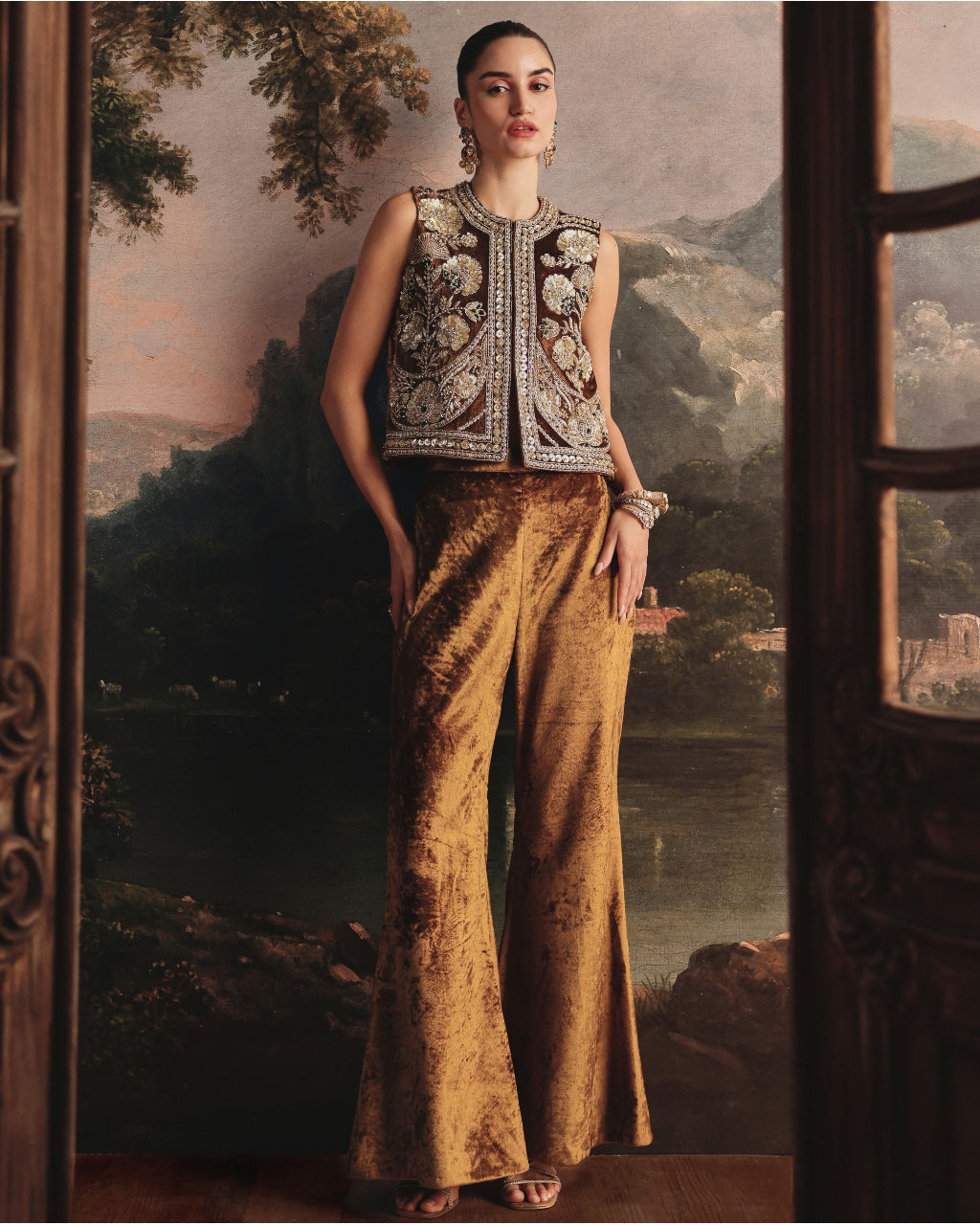 Rust Velvet Co-ord Set