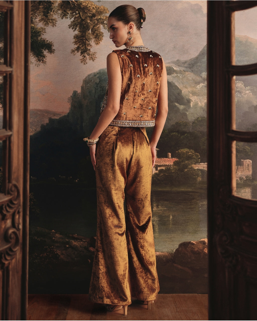 Rust Velvet Co-ord Set